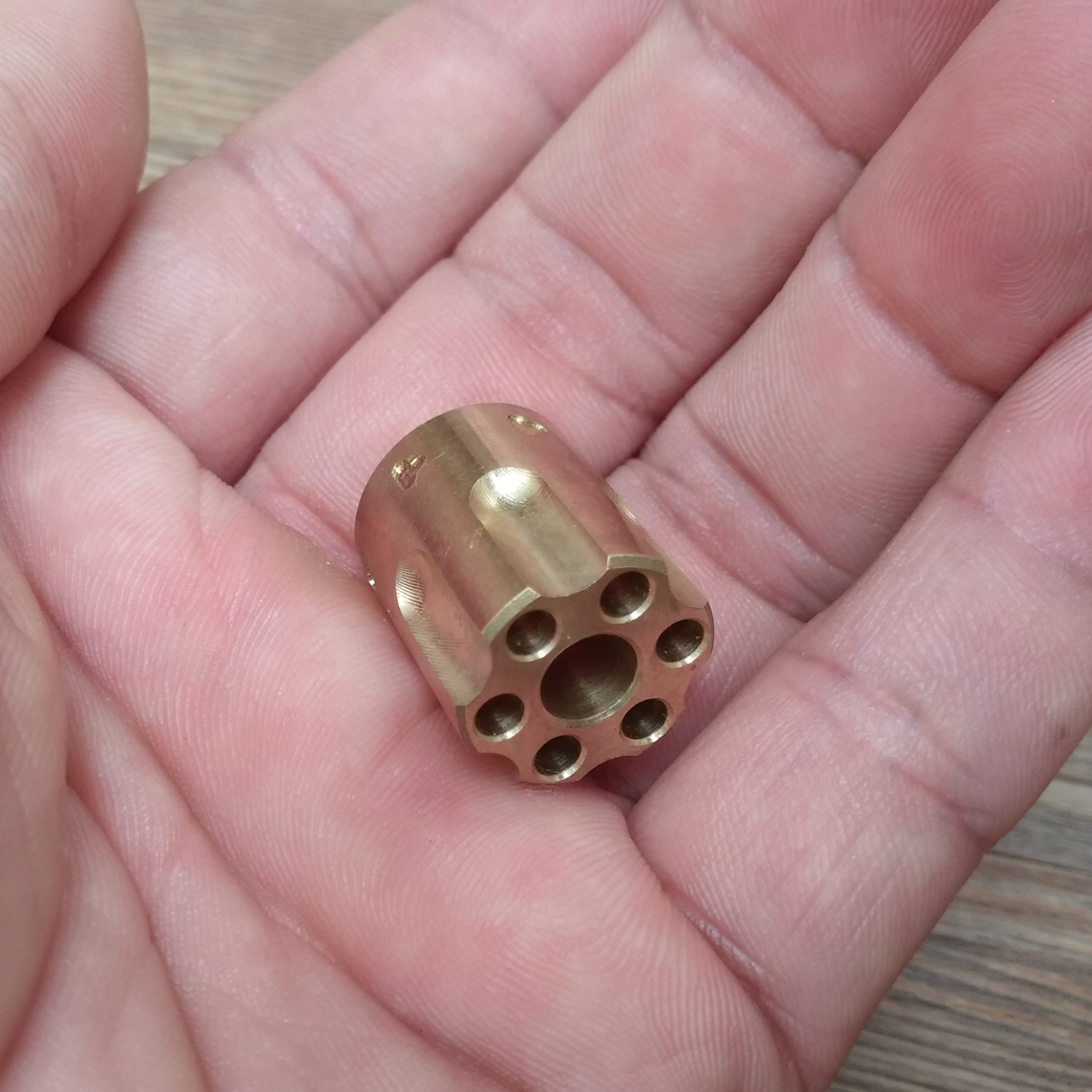 

EDC Brass Lanyard Bead Pendant Parachute Cord Knife Tool Zipper pull Revolver Cylinder Bead Gear #ZLDZ01