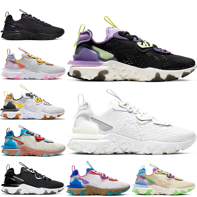 

React Vision Element 87 55 Men Women Running Shoes White Black Bred Royal Tint Tour Green Breathable Mens Sports Sneaker, 28