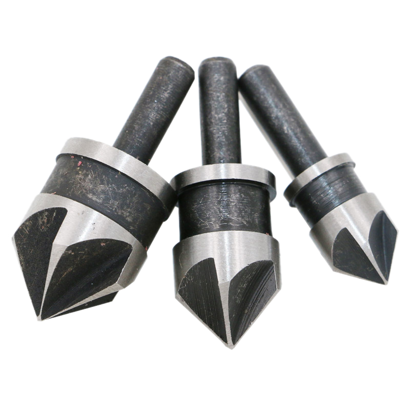 

New 3pcs 5 Flute Countersink Drill Bit Set 90 Degree Chamfering Cutter For Wood Metal 12/16/19mm Debur Tool Set DT6