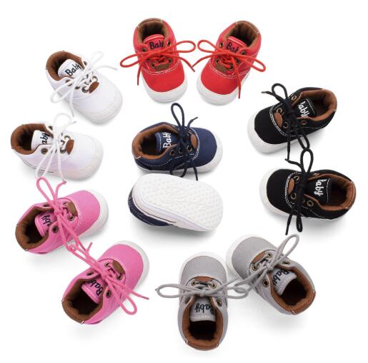 

Hot sale Brand Casual Baby Canvas Shoes Hard sole First walkers Baby moccasins Anti-slip lace-up Sport shoes, Dark blue