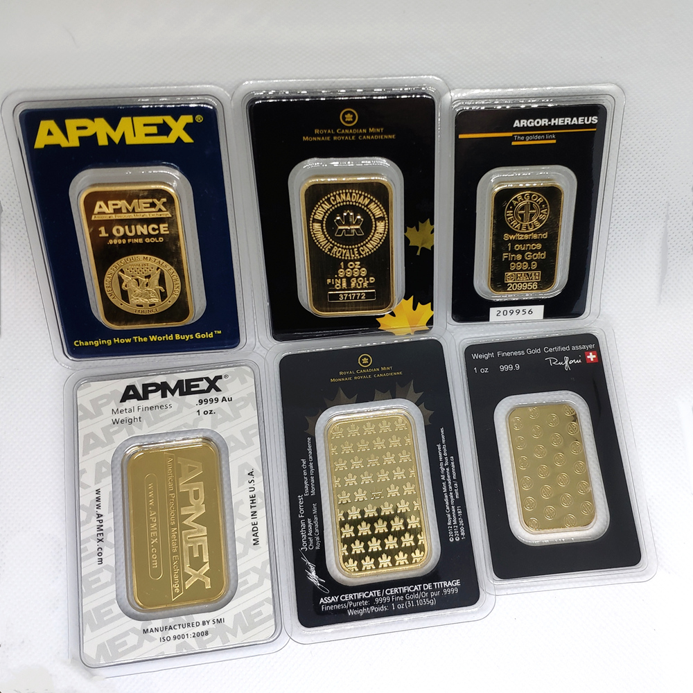 

1OZ Argor-Heraeus Swizerland 1RCM APMEX 1 Troy Ounce plated bar RCM Non magnetic