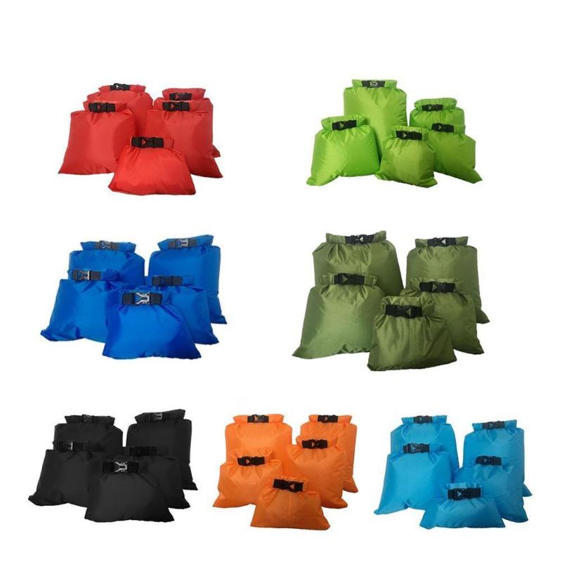 

5pcs/set of Multifunctional Portable Water-Recovery River-Drifting Five-Piece Waterproof Bag Waterproof Storage Bag, Orange