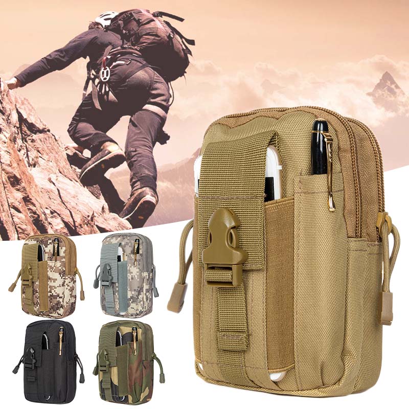 

Multifunctional Tactical Pouch Molle Hunting Bag Belt Waist Bag Pack Outdoor Pouches Case Pocket For, Khaki