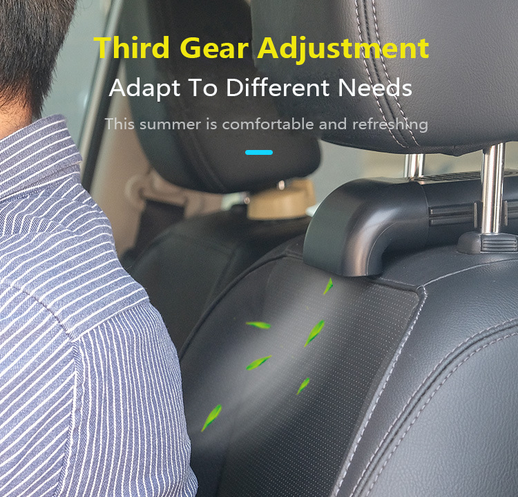 

Micro USB Low Noise Car Fan Cooler Silent Fan For Car Backseat Air Condition 3 Speed Adjustable Auto Cooling Interior