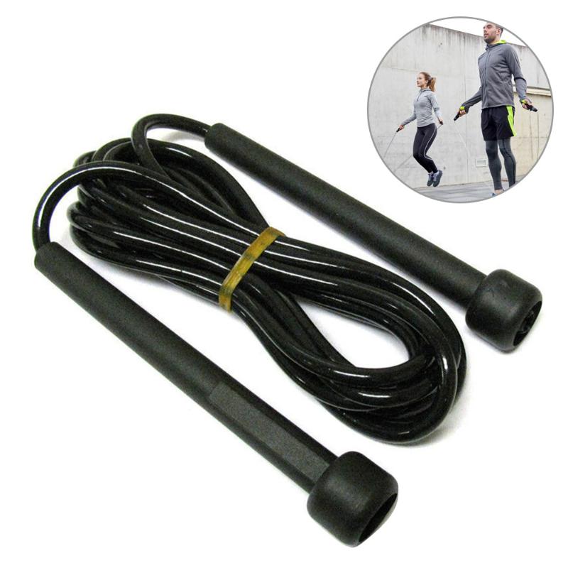 

Black 2.7m Plastics Adjustable Handle Speed Skipping Jump Rope Boxing Exercise Fitness Workout Training Tool speed rope crossfit