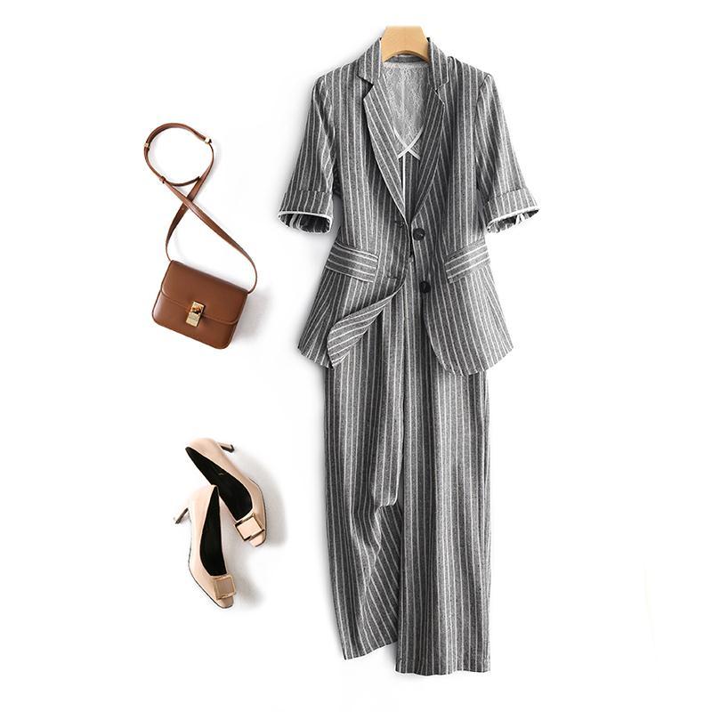 plus size linen pants suits