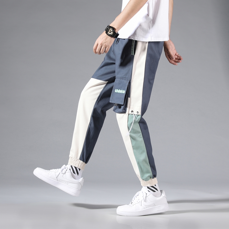 

Cargo Pants Men Hip Hop Joggers For Men Trouser Cotton Casual Fitness 2020 New Big Pockets Cargo Pants Camo Streetwear, Black