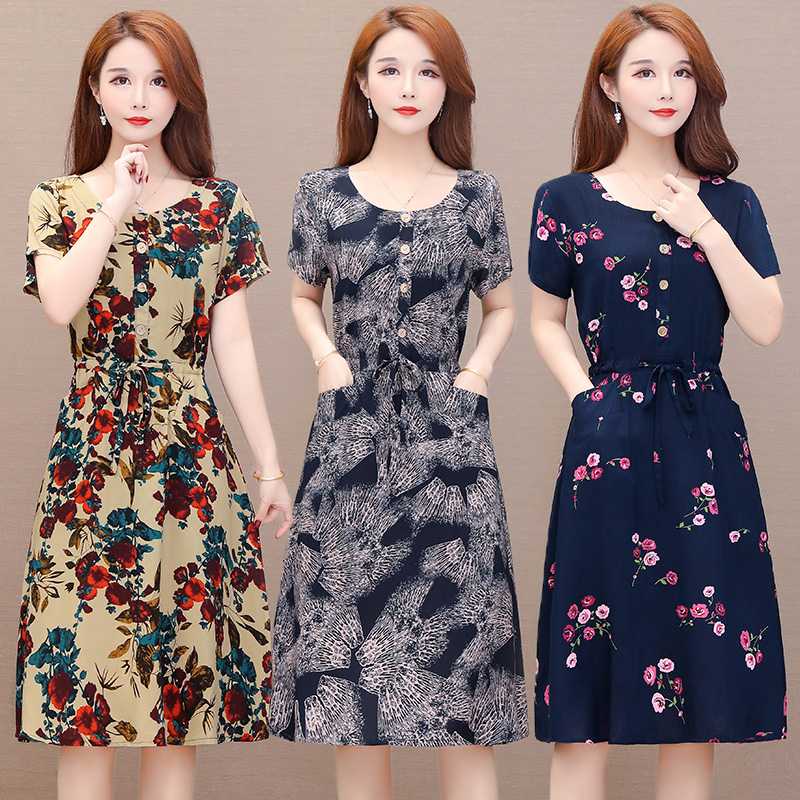 

Plus Size 7XL 2020 Women Summer Dresses Casual Print Vintage Long Dress Loose Maxi Sundress Robe Vestidos, 15