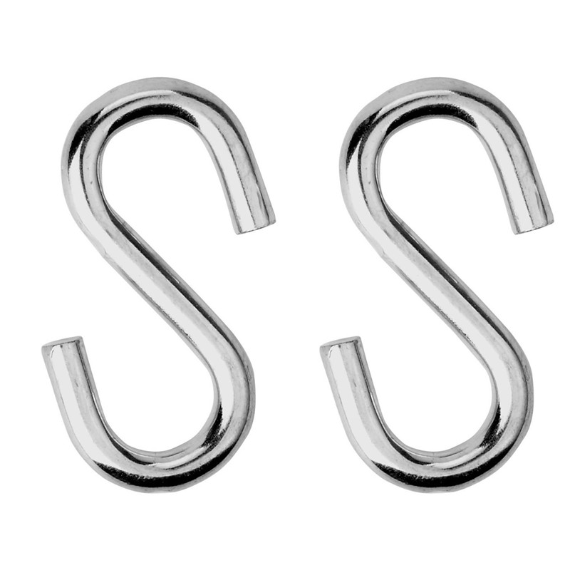 

2-pack Heavy-Duty S Shaped Hooks Hammock S Hooks Utility Hooks, 3-Inch Long