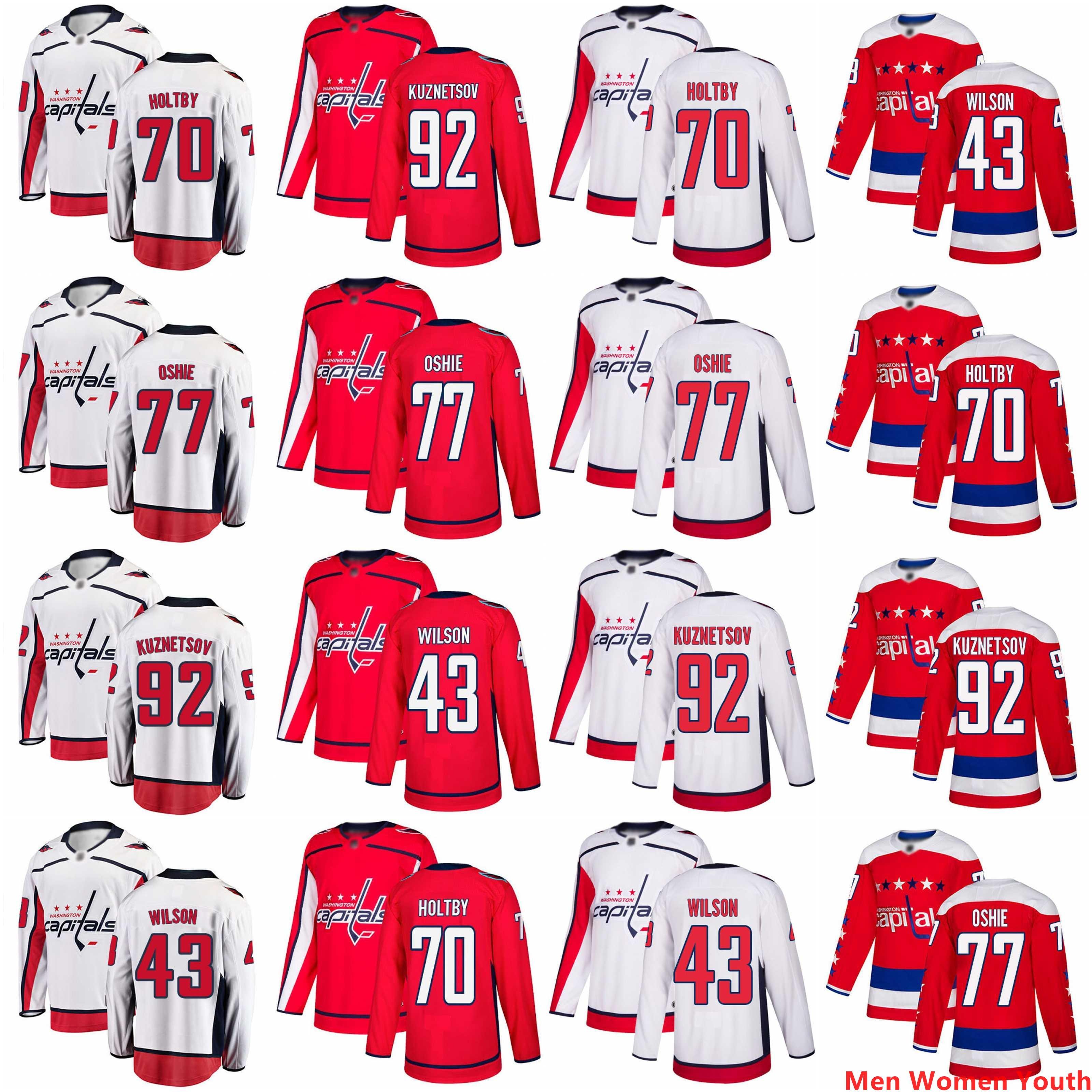 

Custom Men Women Youth Washington Capitals Any Name Oshie Tom Wilson Backstrom Braden Holtby Evgeny Kuznetsov USA Fashion hockey jersey