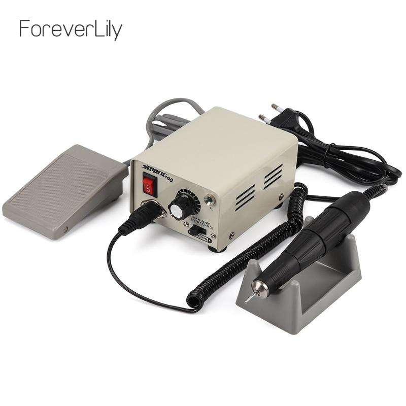 

Strong 90 65W 35000RPM Professional Electric Nail Art Drill Machine Stainless Steel Pedicure Nail Polishing Manicure Machine