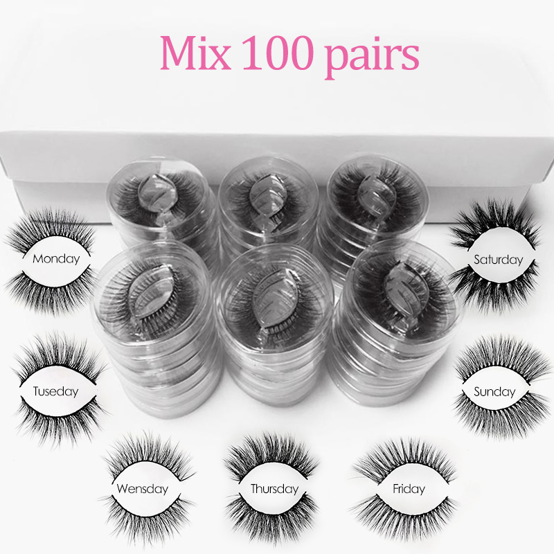 

wholesale mink false eyelashes 20/30/40/50/70/100 pairs fluffy wispy false lashes natural long make up 3d lash extension in bulk