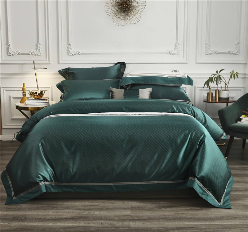 

Blackish green jacquabedlinen Bedding Set King Queen Size Bed Linen 1000TC egyptian Cotton Duvet Cover Bed Sheet Set Pillowcases