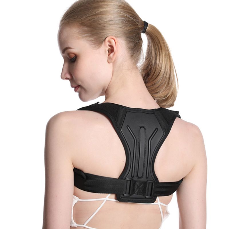 

OOTDTY Adjustable Posture Correction Men Women Back Shoulder Straight Support Brace Belt Comfortable Soft Strip Corrector, As pic