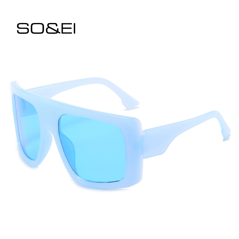 

SO&EI Fashion Oversized Square Women Sunglasses Jelly Color Big Frame Female Sun Glasses Retro Men Shades UV400 Gradient Eyewear