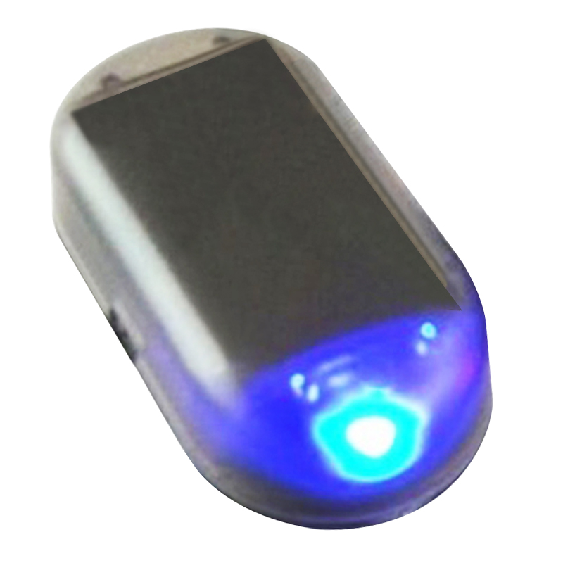 

Car LED Alarm Lights Simulate Imitation Fake Solar Security System Warning Flash Anti-Theft Lamp Universal Interior Decoration, As pic