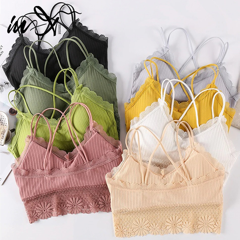 

In-X Lace Yoga Bra Support Women Laces Sports Bra Top Women Gym Fitness Seamless Push Up Yoga Padded Sports Top Active Wear, X20sc0093-4