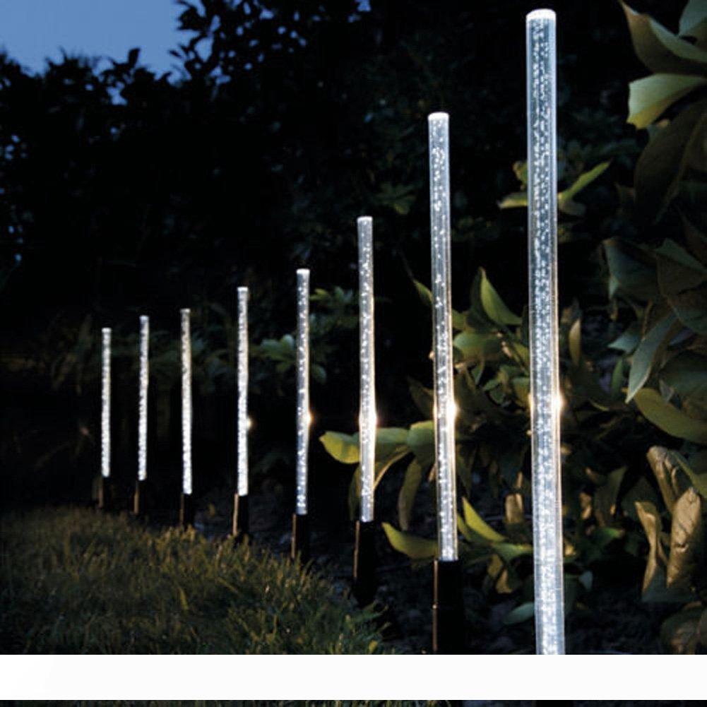 

8pcs Solar Power Tube Lights Lamps Acrylic Bubble Pathway Lawn Landscape Decoration Garden Stick Stake Light Lamp Set