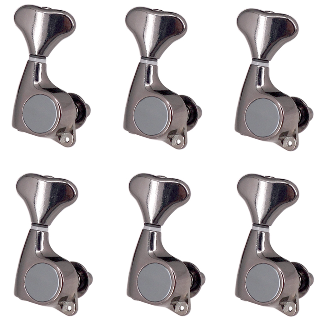 

1 Pack 6R Iron Sealed Electric Guitars String Tuning Pegs 1:21 Gear Ratio Fishtail Shaped Handle Knob