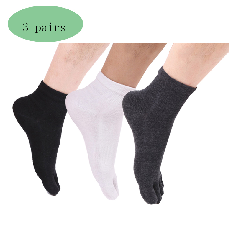 

3 Pairs Men Five Toe Yoga Socks Cotton Breathable Comfy sports socks for man athleisure Japan style Running Summer, Black