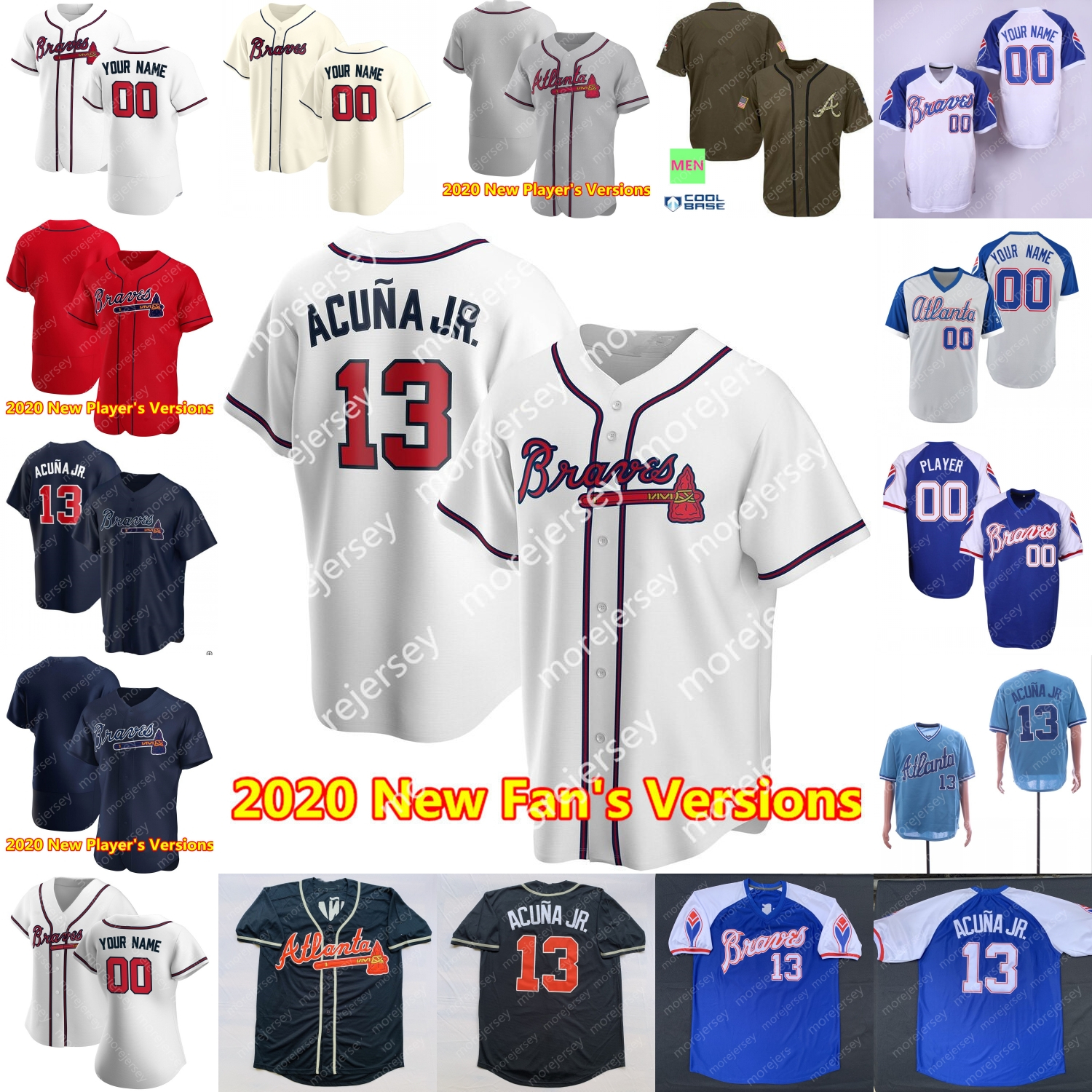 

Atlanta Jersey Albies William Contreras Travis d'Arnaud Tyler Flowers Alex Jackson Hechavarria Adam Duvall Ender Inciarte Nick Markakis, Blue;black