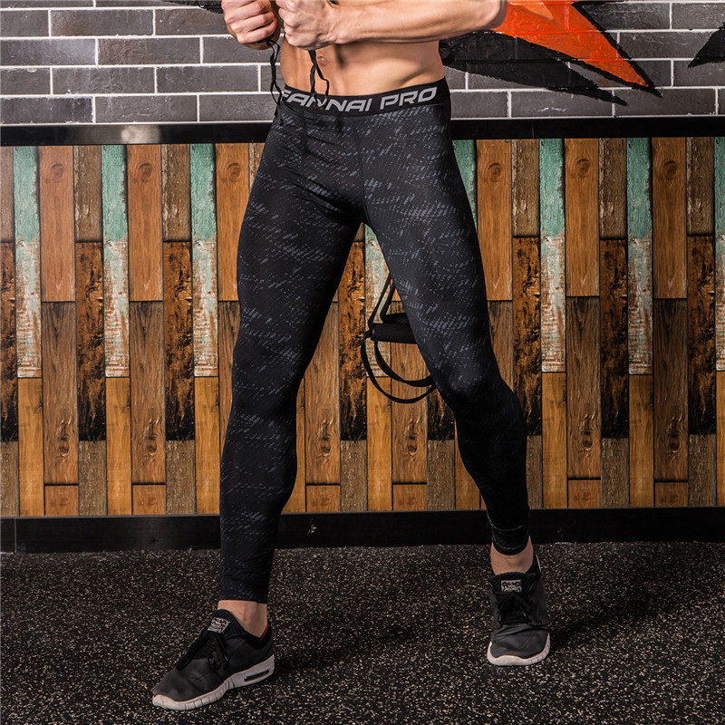 

Long Compression Pants Breathable High Elastic Fitness Quick Dry Black Running Tights Men Sports Trousers Gym Leggings Pants