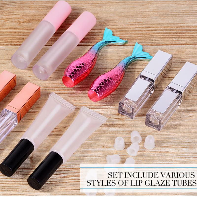 

12 Styles Plastic Lip Gloss Tube DIY Lip Gloss Containers Bottle Empty Cosmetic Container Tool Lipgloss Bottle Makeup Organizer