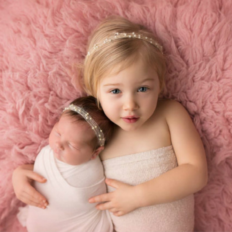 

Baby Girl Pearl Headband Newborn Mohair Head Band Toddler Girls Boy Headwear Photography Props Hair Accessories Gift, White