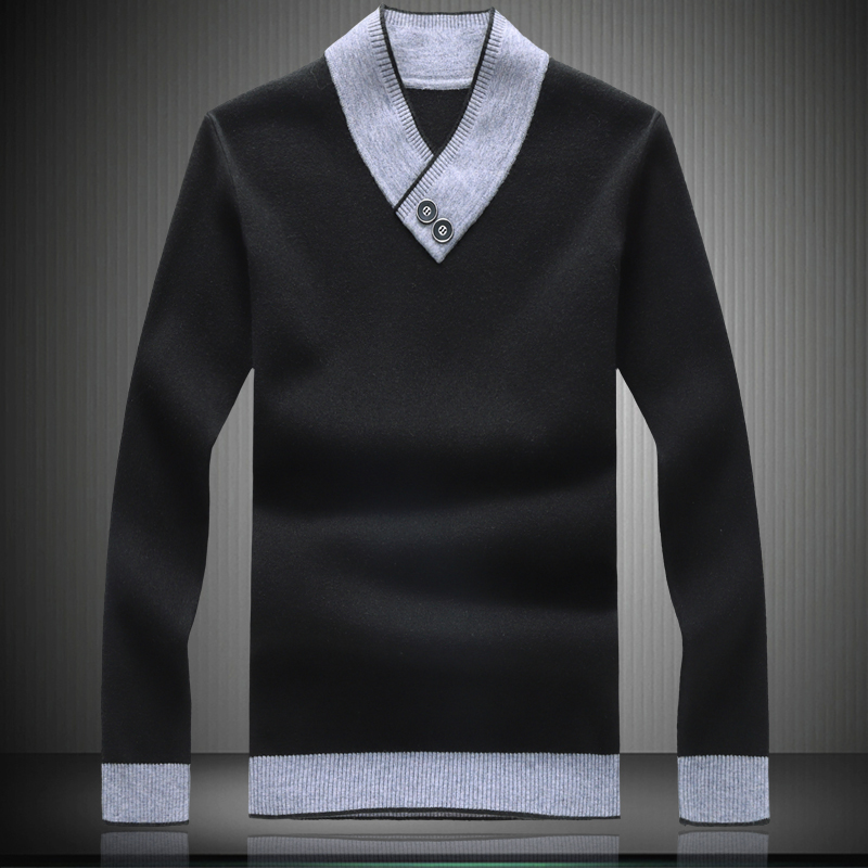 

2020 autumn and winter thickening to increase the main push large cashmere sweater 10 yards black bottom pullover men clothes, Burgundy