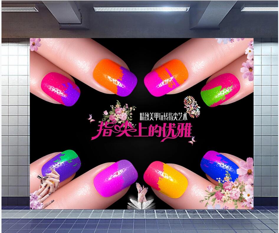 

3d wallpaper custom photo mural on the wall Colorful fashion manicure beauty cosmetics Home decor living room photo wallpaper for walls 3 d, Non-woven
