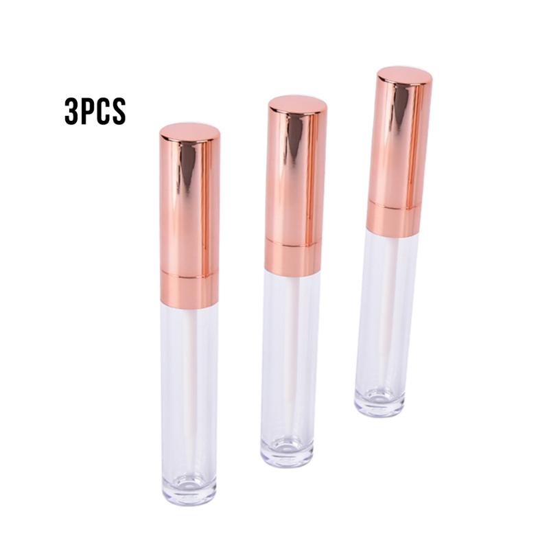 

3pc Lip Gloss Refillable Tube Injection Cylindrical Tube Transparent Lip Glaze Bottle Empty Cosmetic Containers Perfume Bottle