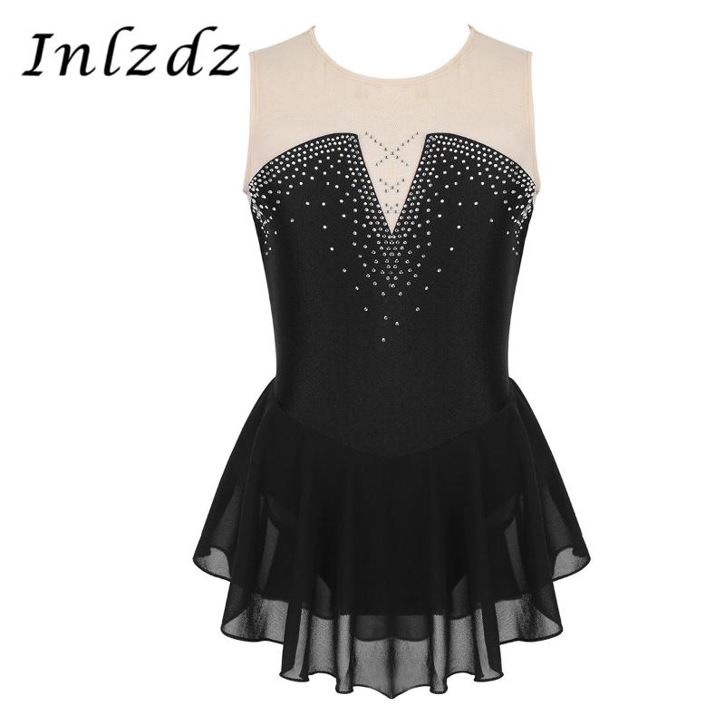 

Kids Girls Gymnastics Swimsuit for Dancing Ballet Leotard Costume Sparkly Ballerina Tutu Dance Dress Ice Skating Ballet Dress, Black