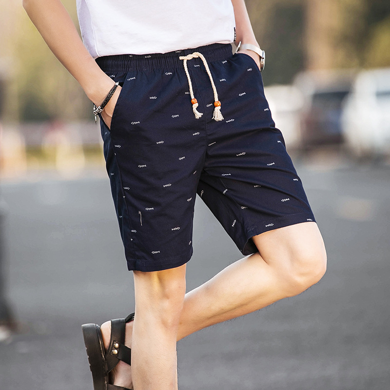 

Summer Casual Shorts Men's Cotton Blend Printing Letter Fashion Style Man Beach Male Sportswear Bottoms Gym Fitness Bodybuilding, Black