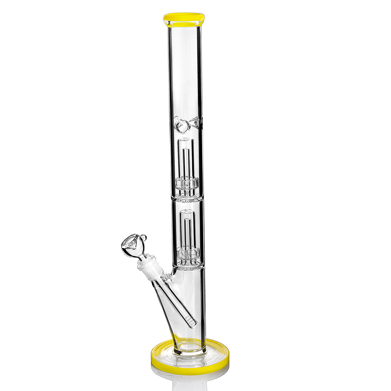 

Colorful Straight Type Glass Water Pipes Bubbler Hookahs Smoking Dab Rigs Glass Beaker Bongs Perc Downstem Bubbler 10MM Bowl 15Inch Tall