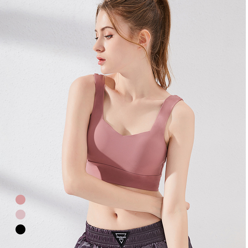 

Sports Brassiere Women' -resistant Online Celebrity Running Yoga Fitness Vest Breathable Sweat Absorbing Elasticity Push u, Gentle black