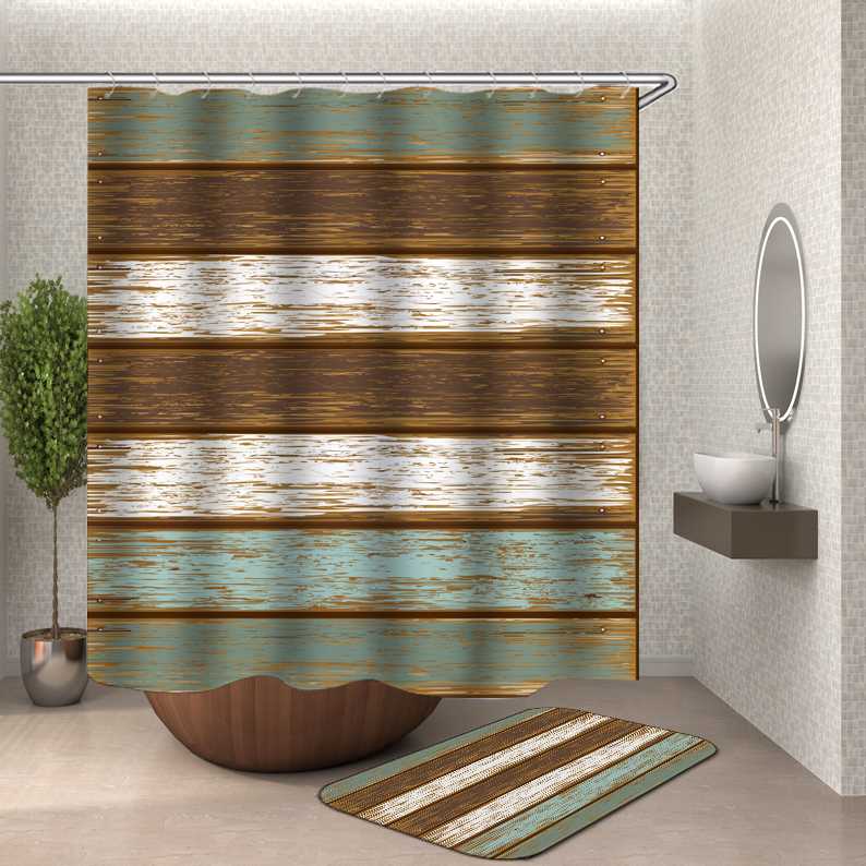 

Wall Shower Curtains Geometric Bath Curtains fabric Waterproof bathroom shower With hooks 3D Bath Curtain Or Mat