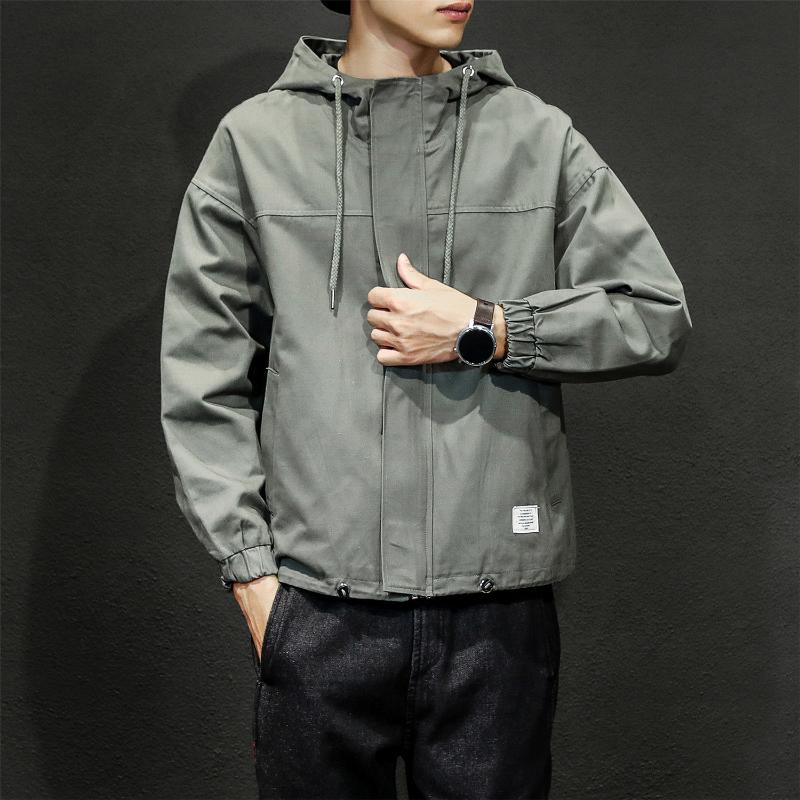 

Men Cargo Bomber Jackets hooded jacket Japanese Steetwear Big Pockets Harajuku Hip Hop Windbreaker Coats Korean Fashion, Black
