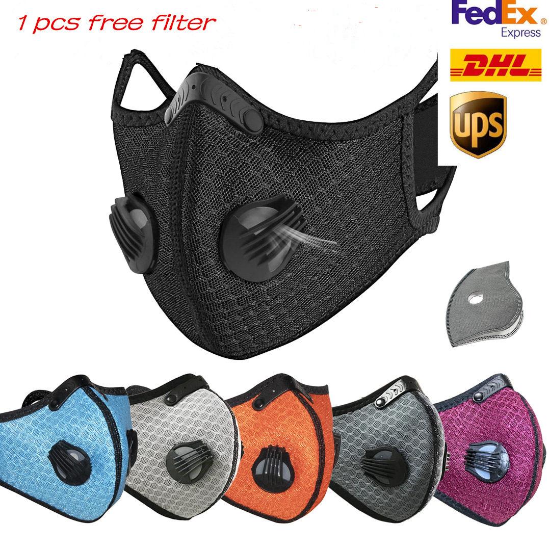 

Designer Cycling New Face Mask Activated Carbon with Filter PM2.5 Anti-Pollution Sport Running Training Protection Dust Mask