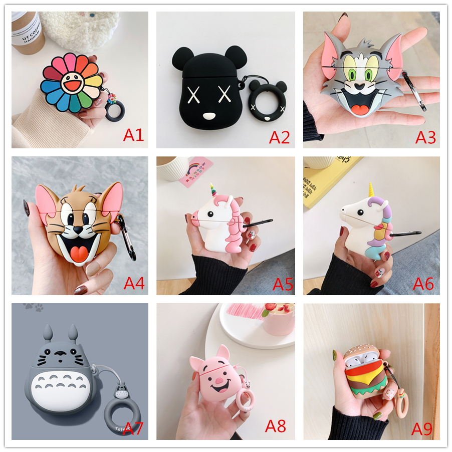

Cute 3D Cartoon Design Silicone Case for Apple AirPods Protective Cases Bluetooth Earphone Charging Box Case Cover