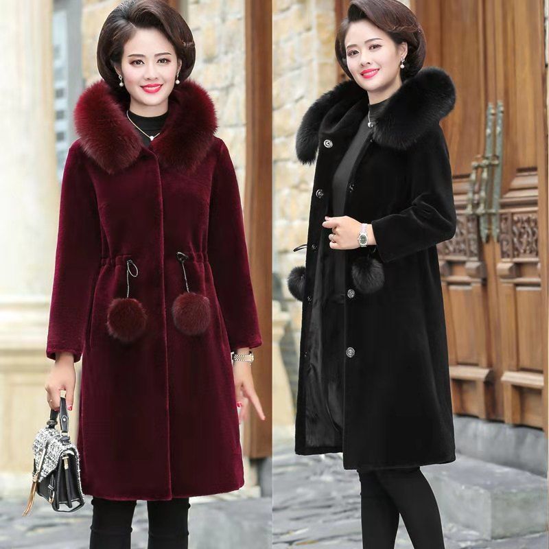 

High Quality Winter Women Faux Coat Luxury Long Fur Coat Loose Lapel OverCoat Thick Warm Plus Size Female Plush Coats, Black