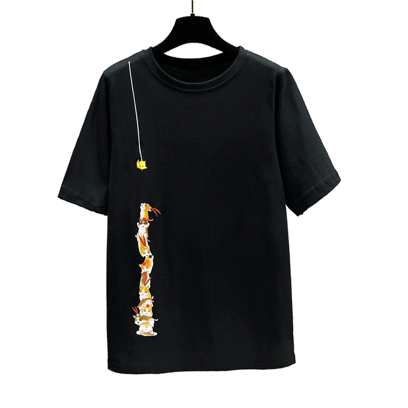 

2020 Summer Cotton Women's Top Fashion Cute T-Shirt Korean Short Sleeve t shirt, Beige