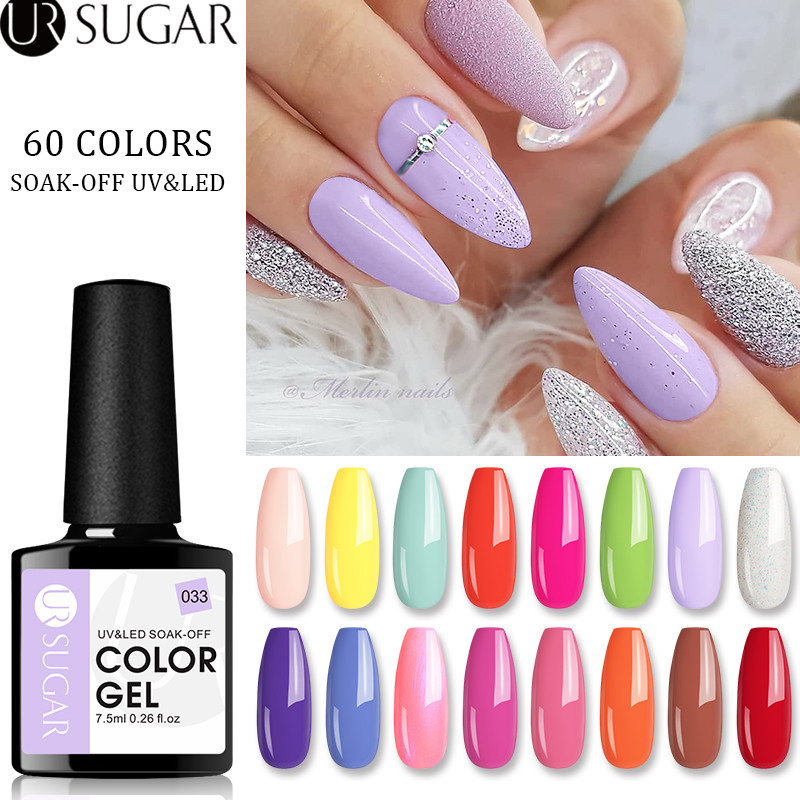

UR SUGAR 7.5ml Color Gel Nail Polish Soak Off UV Gel Varnish Semi Permanant UV Nail Art Lacquer Base Top Coat LED Design, 30