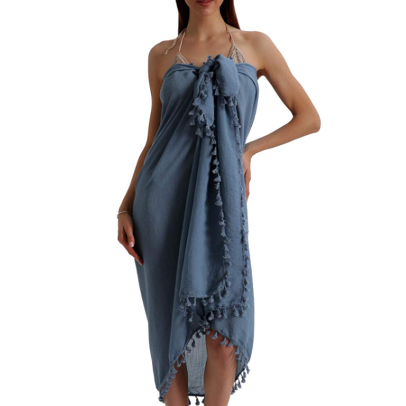 

Fashion Women Summer Swimwear Bikini Cover Up Beach Maxi Long Wrap Skirt Sarong Dress Pareo Casual Cover-up Beachwear 4 Colors, White