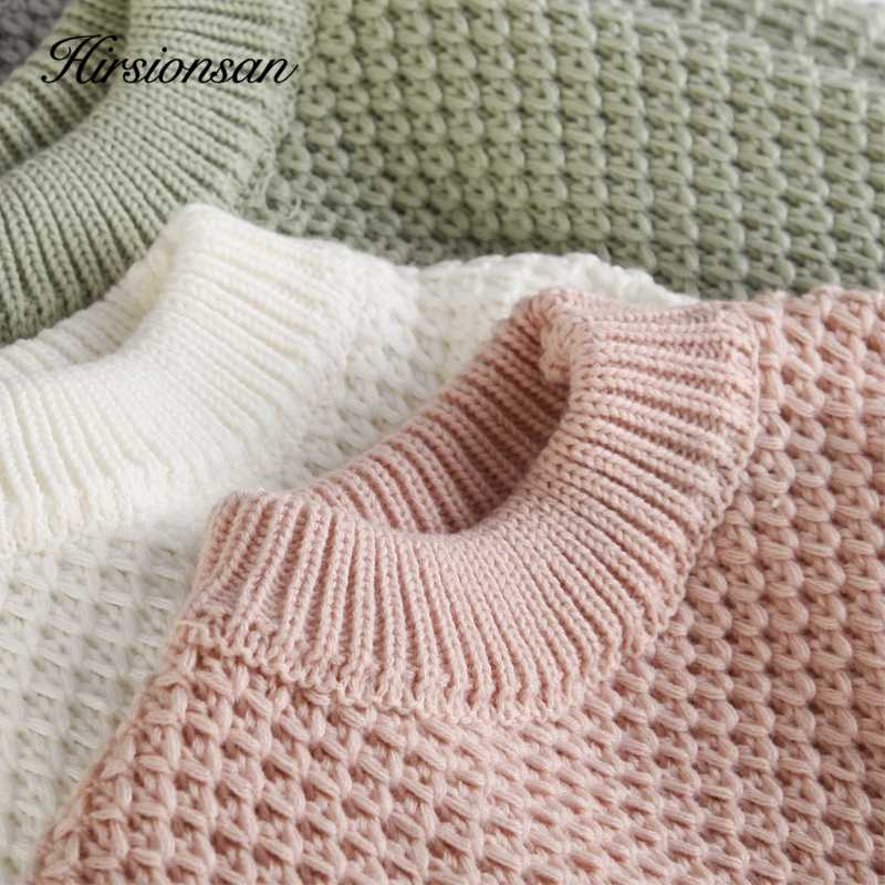 

Hirsionsan Thicken Crop Sweaters Women 2020 Autumn Winter Korean Sweet Knitted Pullovers Soft Warm Solid Cashmere Female Tops, Green