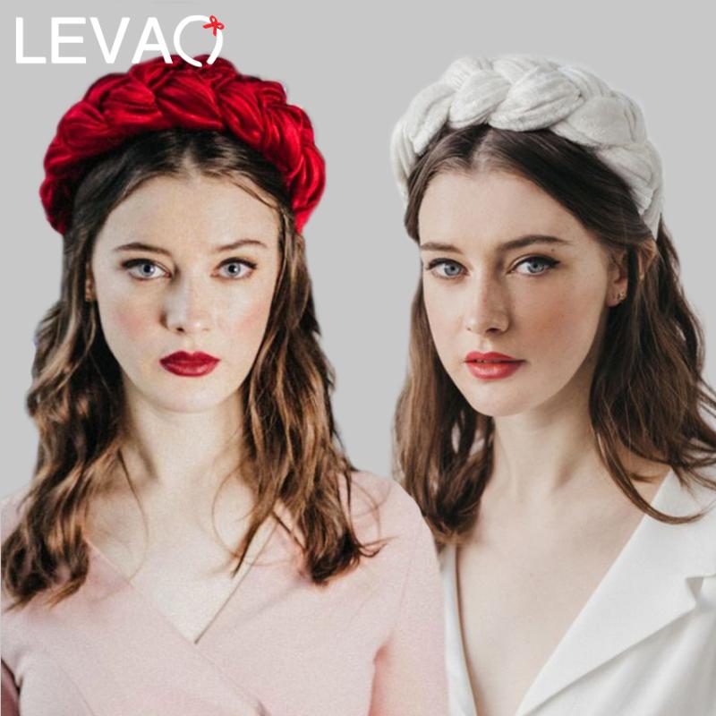 

Levao 2020 New Women Warm Winter Wide Braided Hairband Velvet Headbands Women Flannel Hair Hoop Womens Hair Accessories