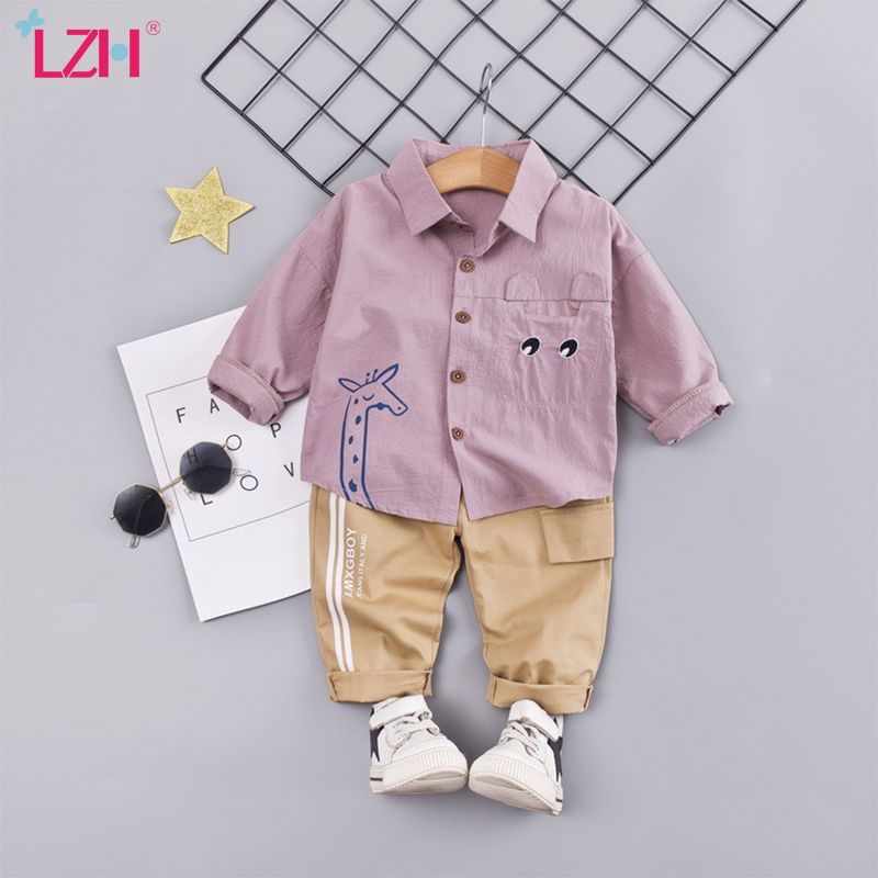 

LZH Kids Clothes 2020 Autumn Casual Children Clothing Suit Long-sleeved Shirt+Pants 2pcs Outfit Suit Baby Boys Clothes Set 1-4, Green