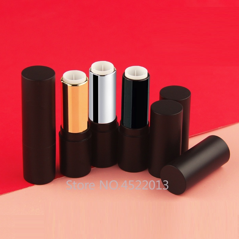 

10/30/50pcs Black Silver Gold Round Empty 12.1mm Lipstick Tube Lip Container Lipstick Shell Packaging Cosmetics Refillable