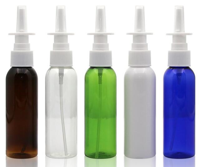 

2pcs/lot 50ml/60ml Empty Plastic Nasal Spray Bottles Pump Sprayer Mist Nose Spray Refillable Bottle For Packaging