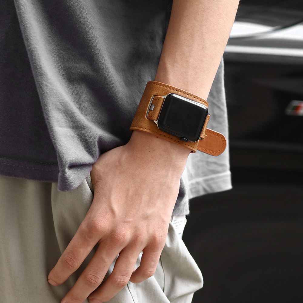 

New iwatch leather alloy strap smart watch bracelet hot sale