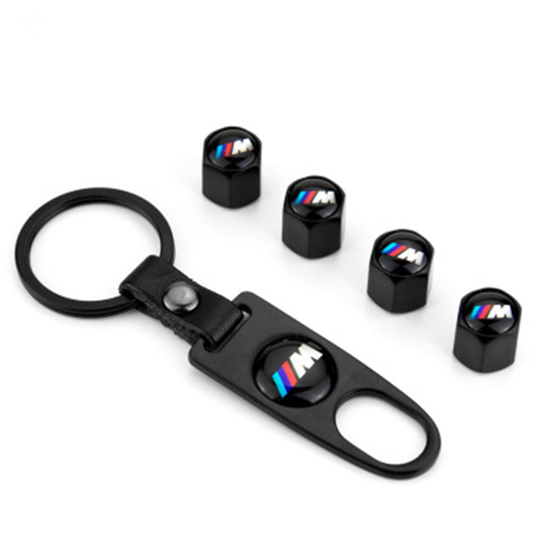 

Car Tire Tyre Wheel Valves Stems Caps Cover Wrench buckle modified Keychain Set for BMW Jaguar Benz Car Accessories valve cock
